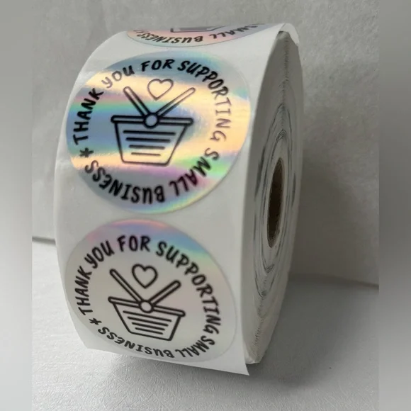 100pcs Thank You Stickers Holographic Small Business Labels 2” - Picture 11 of 14